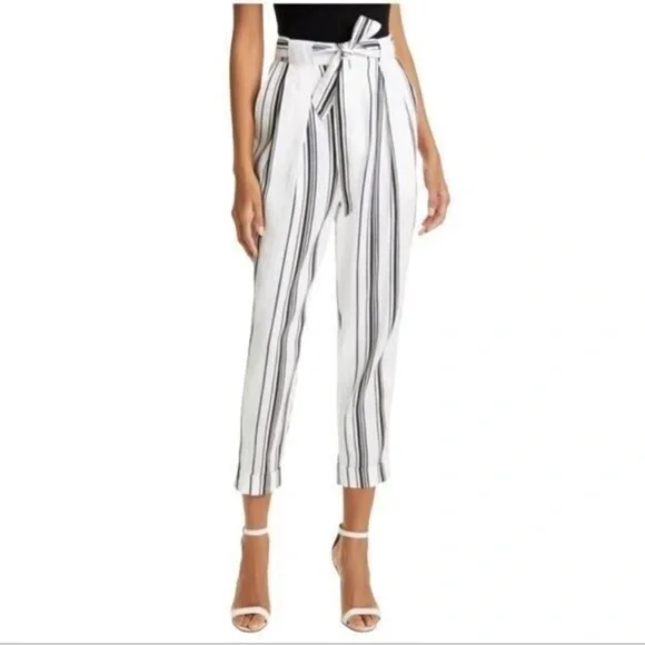 Ted Baker London Women’s Striped Tie Waist Cropped Pants Size 3 (US 8) - Picture 1 of 11